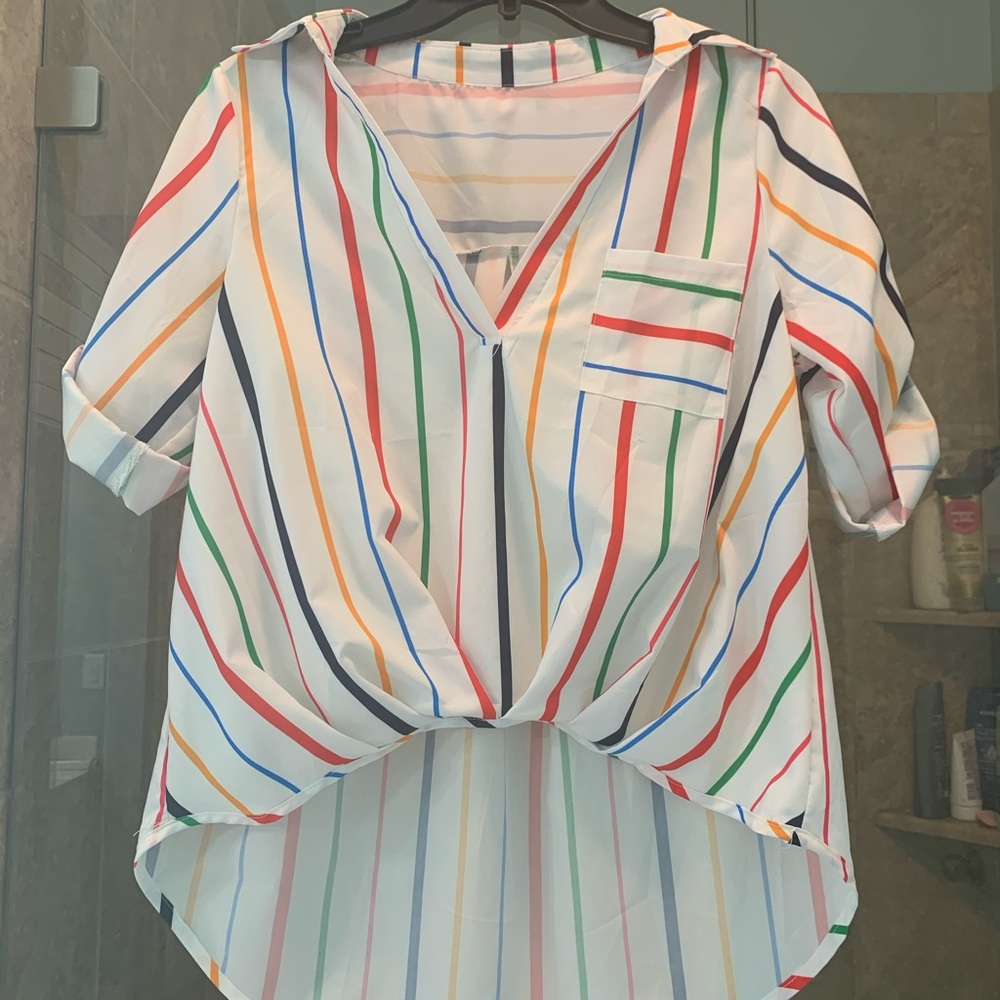 Rainbow Striped Blouse